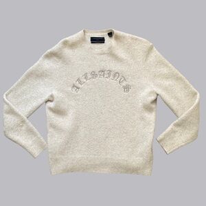 All Saints Light Gray Men's Crewneck Sweater